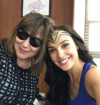 Irit Gadot with her daughter Gal Gadot on the set of Wonder Woman.